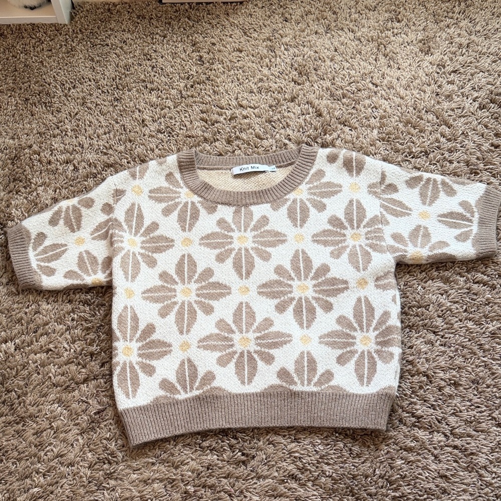Beige Knit Mix Sweater
